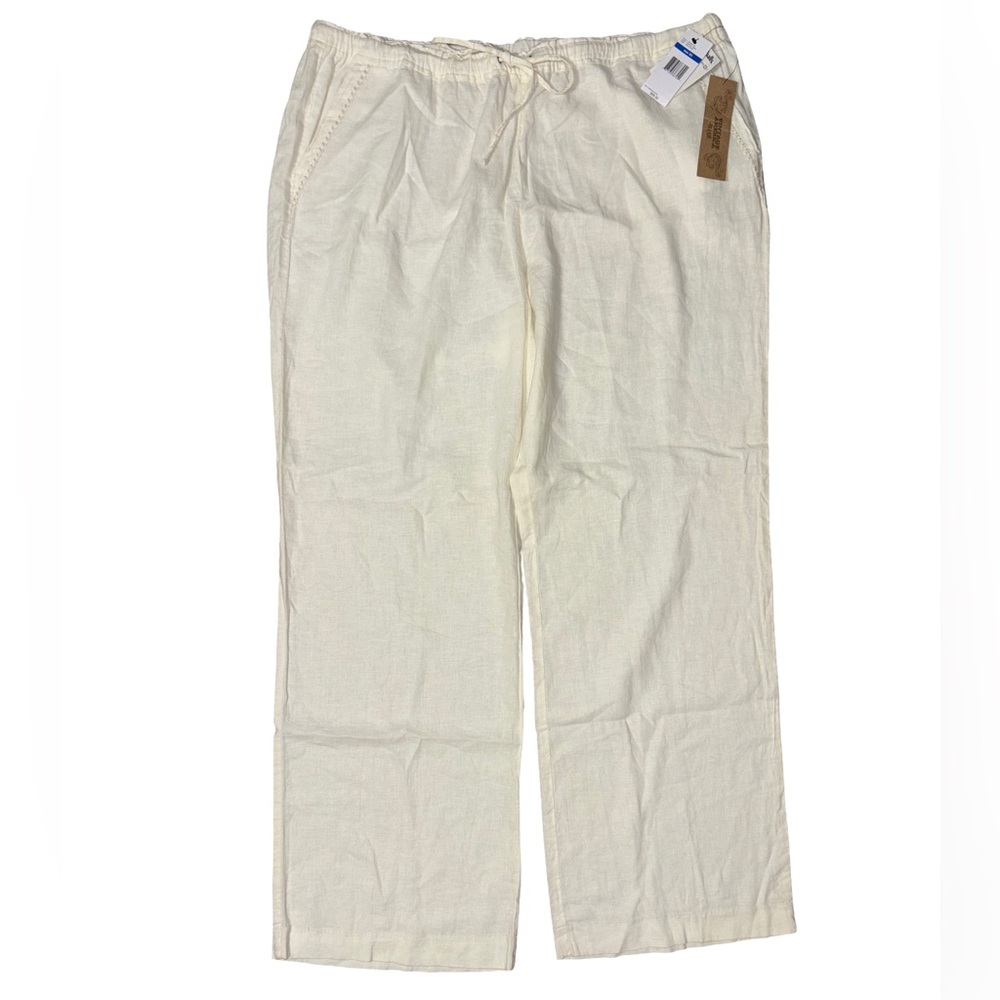 Vintage America Cream Linen Wide Leg Pants